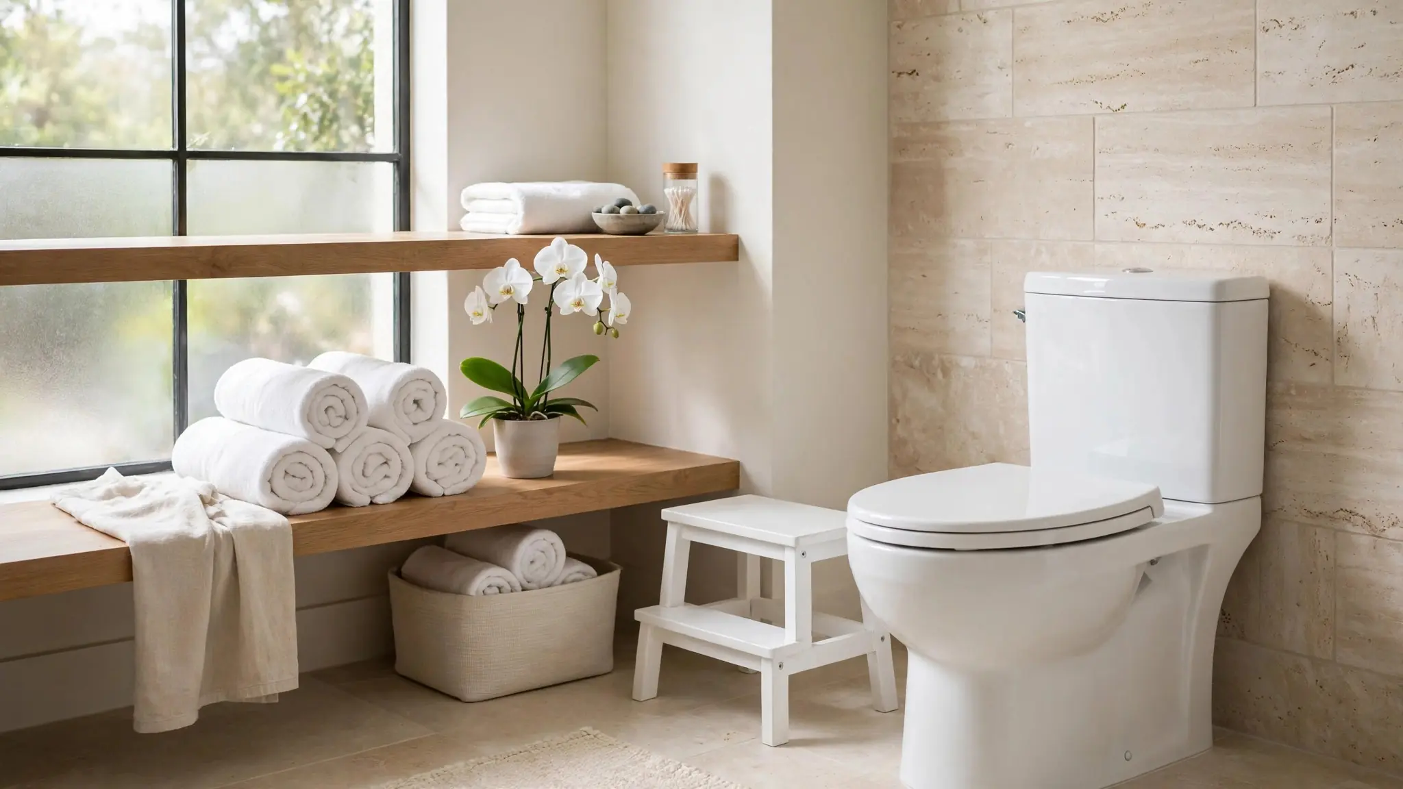 Benefits of using a toilet stool — comfortable natural bathroom posture
