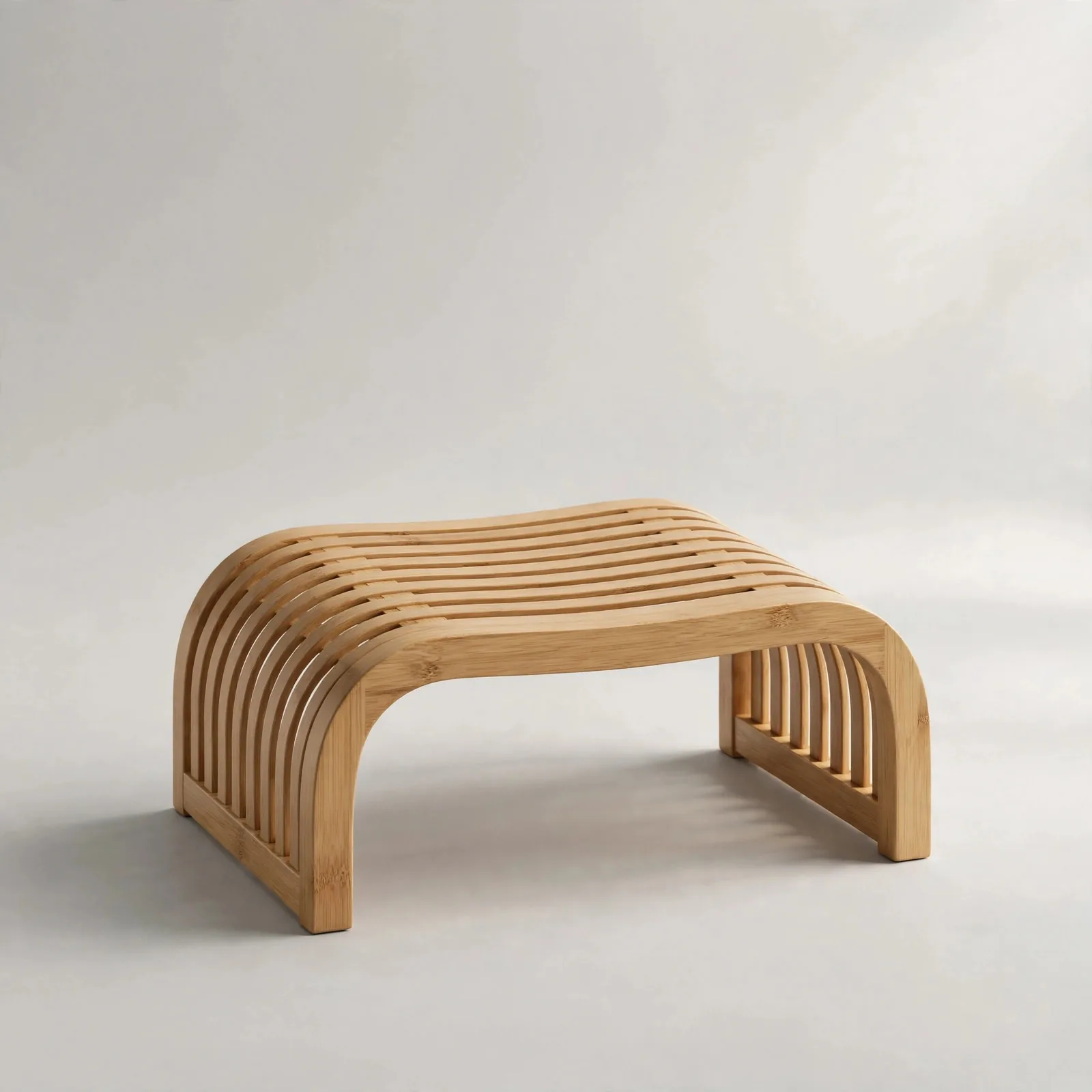 SquatEase Bamboo Fold toilet stool — folding natural bamboo bathroom stool