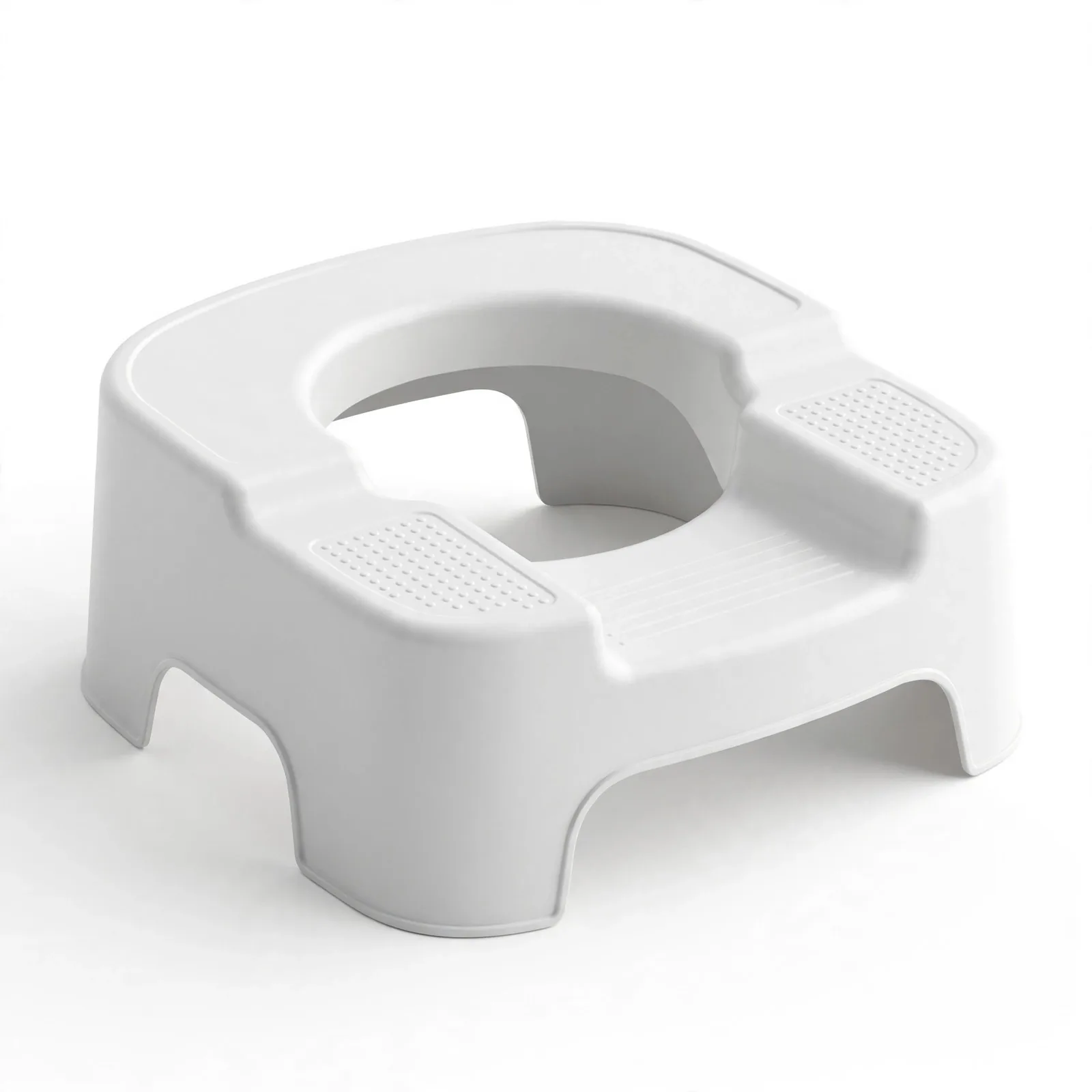 SquatEase Original 7-inch toilet stool in white — curved ergonomic bathroom posture stool